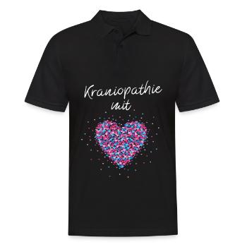 Kraniopathie mit Herz Chiropraktik - Männer Poloshirt - Schwarz - Vorne - Kai (181cm)
