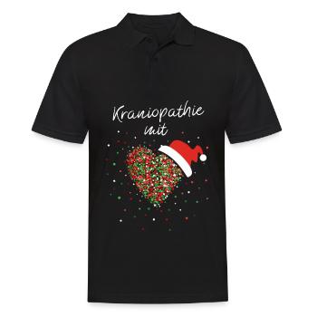 Kraniopathie mit Herz Chiropraktik Nikolausmütze - Männer Poloshirt - Schwarz - Vorne - Kai (181cm)