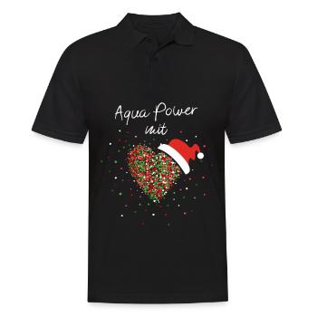 Aqua Power mit Herz Gymnastik Nikolausmütze - Männer Poloshirt - Schwarz - Vorne - Kai (181cm)