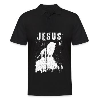 Jesus Lion Christian Team Dieu Adoration - Polo Homme - noir - Devant - Kai (181cm)