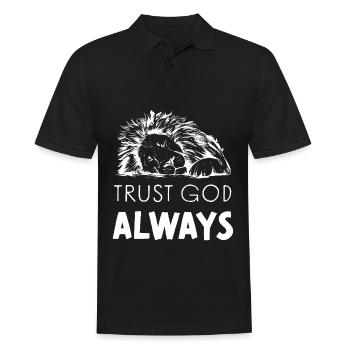 Trust God Leo Jesus God Worship - Men's Polo Shirt - black - Front - Kai (181cm)