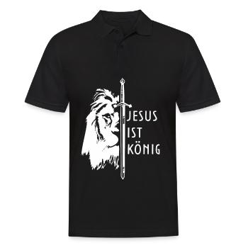 Jesus Juda Löwe Gott Bibel Glaube Christlich - Männer Poloshirt - Schwarz - Vorne - Kai (181cm)