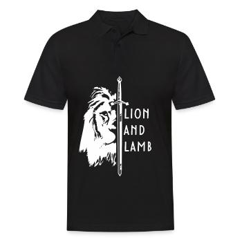Lion and Lamb Jesus Gott Löwe Lamm Glaube Bibel - Männer Poloshirt - Schwarz - Vorne - Kai (181cm)