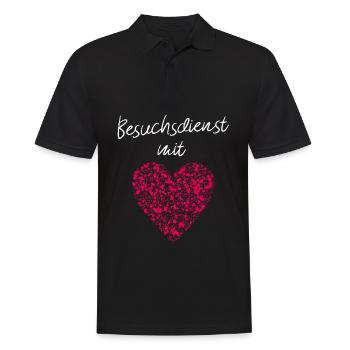 Besuchsdienst mit Herz Altersheim Pflegebedürftig - Männer Poloshirt - Schwarz - Vorne - Kai (181cm)