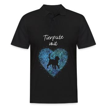 Tierpate mit Herz Tierheim Pflegestelle Tierschutz - Männer Poloshirt - Schwarz - Vorne - Kai (181cm)