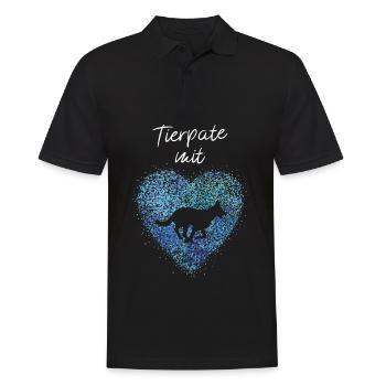 Tierpate mit Herz Tierheim Pflegestelle Hunde - Männer Poloshirt - Schwarz - Vorne - Kai (181cm)