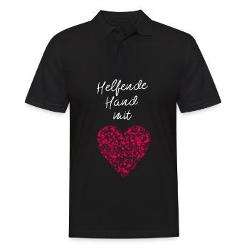 Helfende Hand mit Herz Ehrenamtlich Ehrenamt - Männer Poloshirt - Schwarz - Vorne - Kai (181cm)