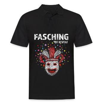 Fasching Fasnacht Konfetti Narren Kostümersatz - Männer Poloshirt - Schwarz - Vorne - Kai (181cm)