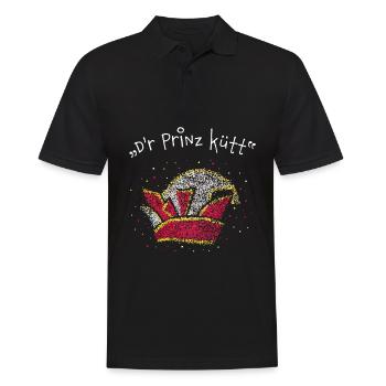 Karneval Fasching Konfetti Karnevalsprinz Jeck - Männer Poloshirt - Schwarz - Vorne - Kai (181cm)