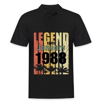 Januar 1988 Geburtstagsgruss retro design - Männer Poloshirt - Schwarz - Vorne - Kai (181cm)