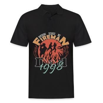 1998 Feuerwehrmann Papa Feuerwehr - Männer Poloshirt - Schwarz - Vorne - Kai (181cm)