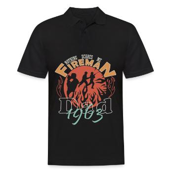 Feuerwehrmann Papa Feuerwehr 1963 - Männer Poloshirt - Schwarz - Vorne - Kai (181cm)