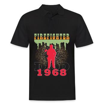 1968 Jahrgang feuerwehrmann Vater Geburtstag - Männer Poloshirt - Schwarz - Vorne - Kai (181cm)
