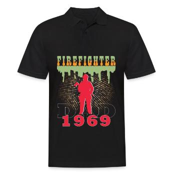 1969 Jahrgang feuerwehrmann Vater Geburtstag - Männer Poloshirt - Schwarz - Vorne - Kai (181cm)
