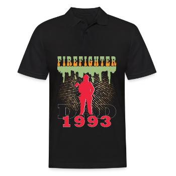 1993 Jahrgang feuerwehrmann Vater Geburtstag - Männer Poloshirt - Schwarz - Vorne - Kai (181cm)