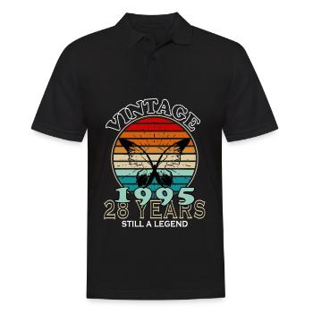 1995 Vintage Geburtstagsgeschenk - Männer Poloshirt - Schwarz - Vorne - Kai (181cm)