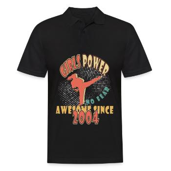 Jahrgang 2004 Mädchen Power Geburtstag - Männer Poloshirt - Schwarz - Vorne - Kai (181cm)