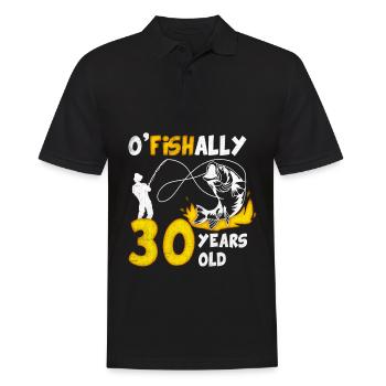 30. Geburtstag Angeln 1973 Jahrgang Fischer Angler - Männer Poloshirt - Schwarz - Vorne - Kai (181cm)