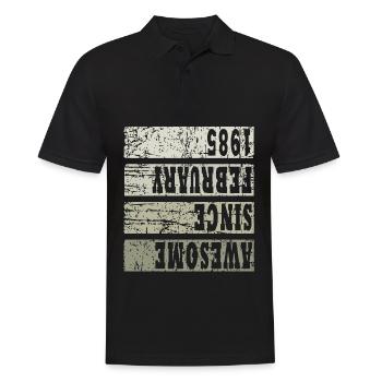 Né 1985 Cadeau d’anniversaire du 38 février - Polo Homme - noir - Devant - Kai (181cm)