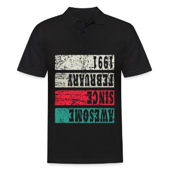 1991 Birthday present - Men's Polo Shirt - black - Front - Kai (181cm)