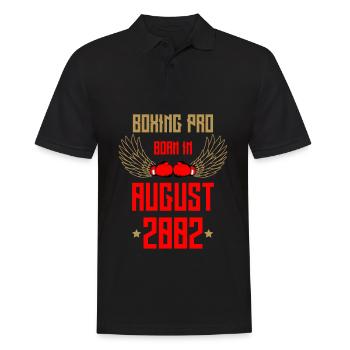 Boxe Boxe Boxeur Août 2002 - Anniversaire - Polo Homme - noir - Devant - Kai (181cm)