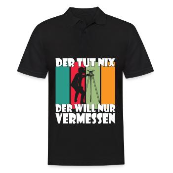 Vermessungstechniker hat immer Recht Vermesser - Männer Poloshirt - Schwarz - Vorne - Kai (181cm)