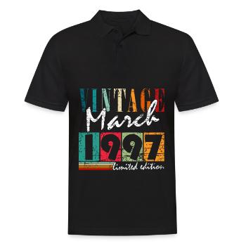 March 1997 nice gift idea for birthday 1997 - Men's Polo Shirt - black - Front - Kai (181cm)