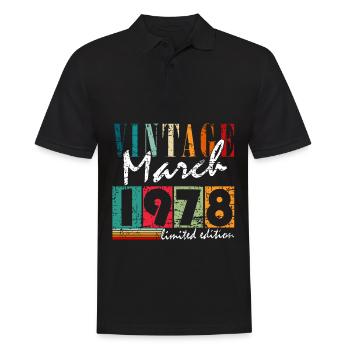 Mars 1978 Legende Retro - Polo Homme - noir - Devant - Kai (181cm)