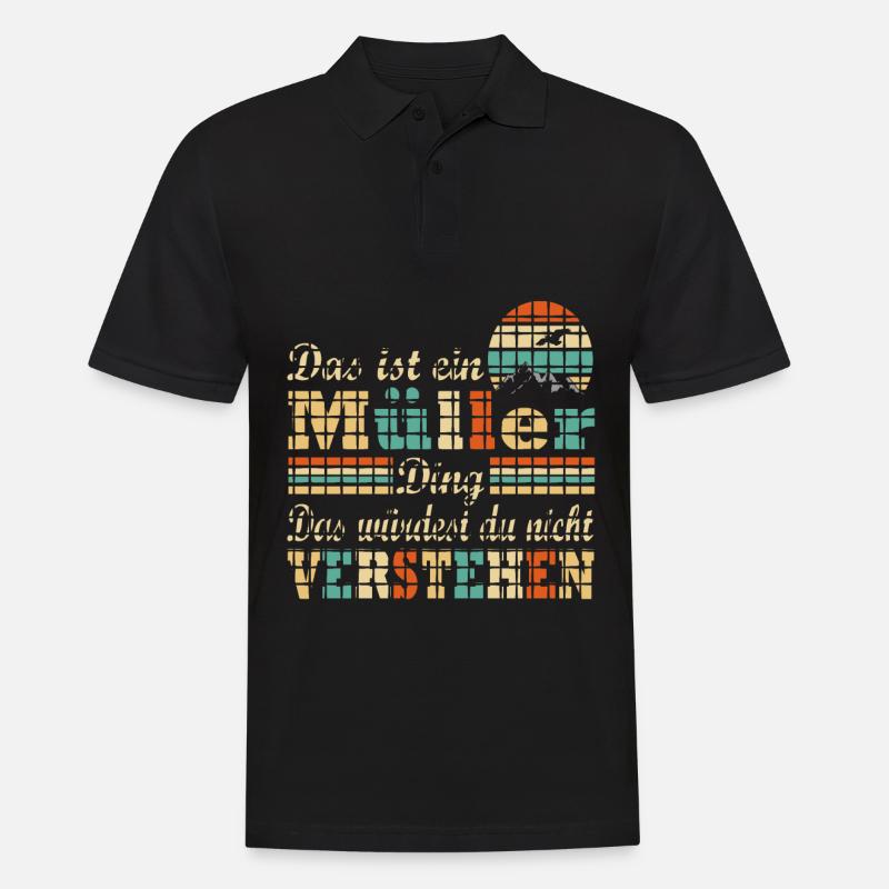 Name Müller - Männer Poloshirt - Schwarz