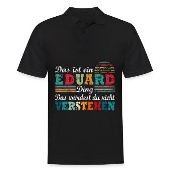 EDUARD Ding - Männer Poloshirt - Schwarz - Vorne - Kai (181cm)