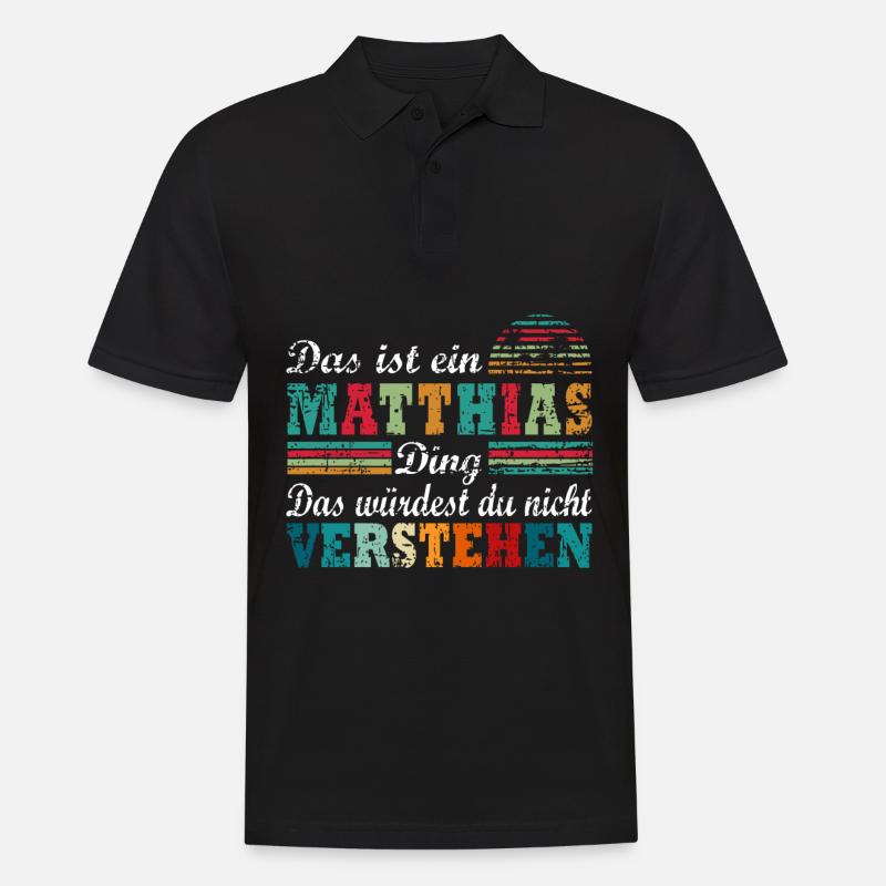 MATTHIAS - Männer Poloshirt - Schwarz