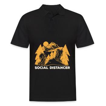 Bergsteigen | Wandern | Klettern | outdoor - Männer Poloshirt - Schwarz - Vorne - Kai (181cm)