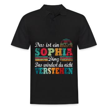 Name Sophia - Männer Poloshirt - Schwarz - Vorne - Kai (181cm)