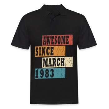 40e anniversaire Légendaire Mars 1983 Année 83 - Polo Homme - noir - Devant - Kai (181cm)