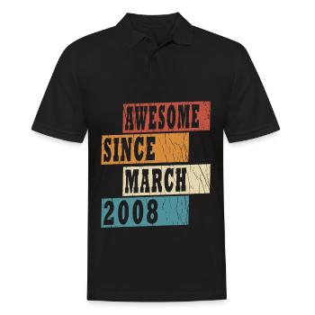 March 2008, 15 years birthday children - Men's Polo Shirt - black - Front - Kai (181cm)