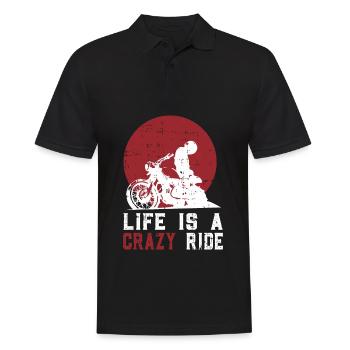 Motorcycle Biker Chopper Born - Men's Polo Shirt - black - Front - Kai (181cm)