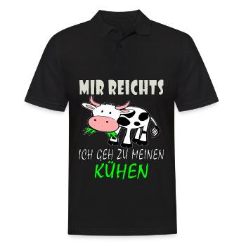 Mir Reichts Ich Geh Zu Meinen Kühen - Kuh Shirt - Männer Poloshirt - Schwarz - Vorne - Kai (181cm)