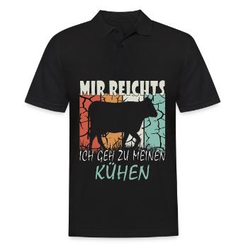 Kuh Landwirt Bauernhof Kinder Landwirtschaft Bauer - Männer Poloshirt - Schwarz - Vorne - Kai (181cm)