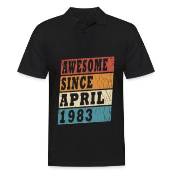 Geburtstag 1983 April 1983! geboren im April 1983 - Männer Poloshirt - Schwarz - Vorne - Kai (181cm)