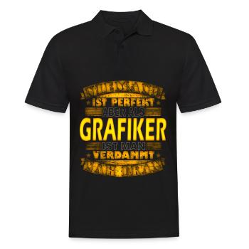 Designerin Grafiker Grafik Designer Künstler - Männer Poloshirt - Schwarz - Vorne - Kai (181cm)