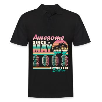 2003 Jahr Geburtstag Legendär seit Mai 2003 - Männer Poloshirt - Schwarz - Vorne - Kai (181cm)