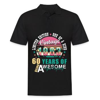 Awesome Since 1963 Birthday 1963 Vintage 1963 - Men's Polo Shirt - black - Front - Kai (181cm)