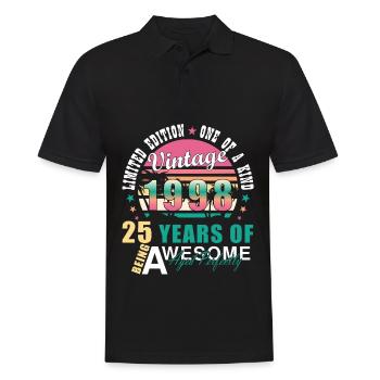 Vintage 1998 98 Birthday Retro vintage gift - Men's Polo Shirt - black - Front - Kai (181cm)
