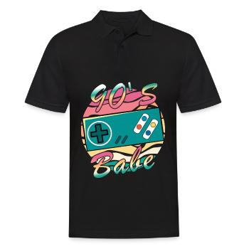 Gamer Girl Babe Retro 90s 90s 1990 - Polo Homme - noir - Devant - Kai (181cm)
