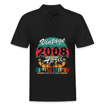 2008 April 2008 Anniversary April 2008 April - Men's Polo Shirt - black - Front - Kai (181cm)