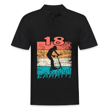 Scooter 18. Geburtstag 18 Geschenk Skatepark - Männer Poloshirt - Schwarz - Vorne - Kai (181cm)