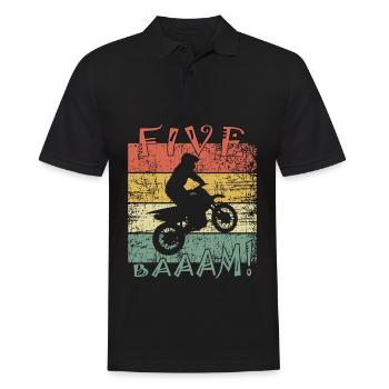 Kinder 5. Geburtstag Motocross Motorcross 5 Jahre - Männer Poloshirt - Schwarz - Vorne - Kai (181cm)