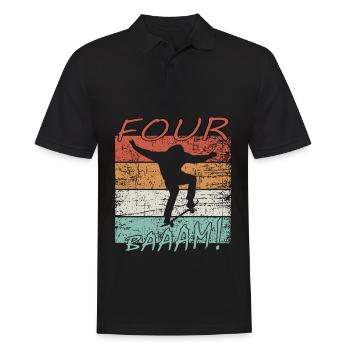 4ème anniversaire Skater Skateboard Cool - Polo Homme - noir - Devant - Kai (181cm)