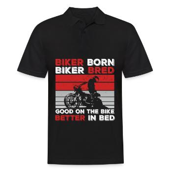 Motorrad Biker Ehemann Papa - Männer Poloshirt - Schwarz - Vorne - Kai (181cm)