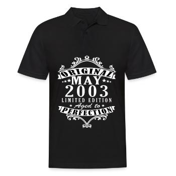 2003 Jahr Geburtstag Legendär seit Mai 2003 - Männer Poloshirt - Schwarz - Vorne - Kai (181cm)
